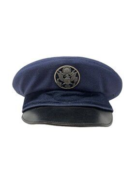Vintage USAF Air Force Enlisted Service Dress Cap Hat Blue Size 6 7/8 Military